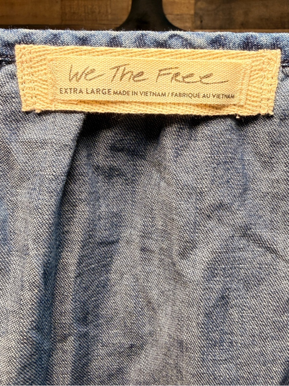 Free People We the Free Women's Denim Frayed Tank Shirt XL Exrta Large TEP 103 - Picture 5 of 5
